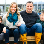 Sonia and Shaun Strobel, the founders of Skipper Otto, with their two sons Oliver and Lyndon.