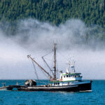 A small fishing boat on the coast of British Columbia.