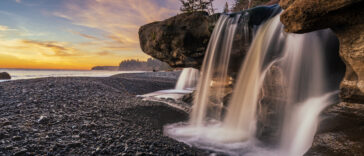 The stunning Sandcut Beach Falls on the west coast of Vancouver Island near Sooke, B.C. One of the many beautiful beaches adorning Vancouver Island's 3400 km of coastline. davemantel | iStock